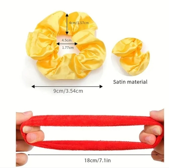 4 FOR $16 🔥Pink Satin Scrunchie Hair Tie - Picture 3 of 5